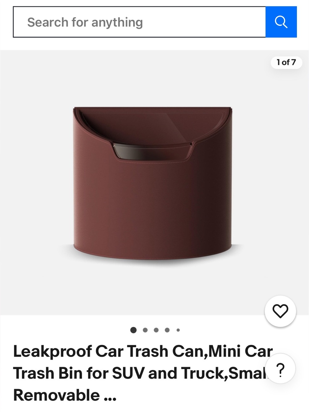 Leakproof Mini Car Trash Can - dark red